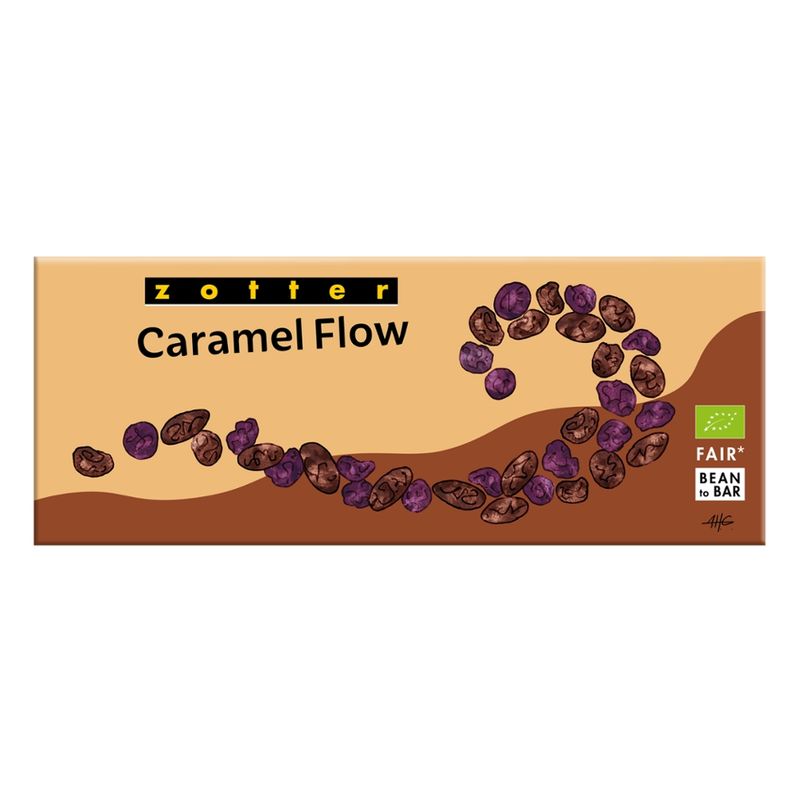 Zotter Schokolade Genüsse - Caramel Flow - Bunte Macadamia & Mandel auf Karamell - Produktbild