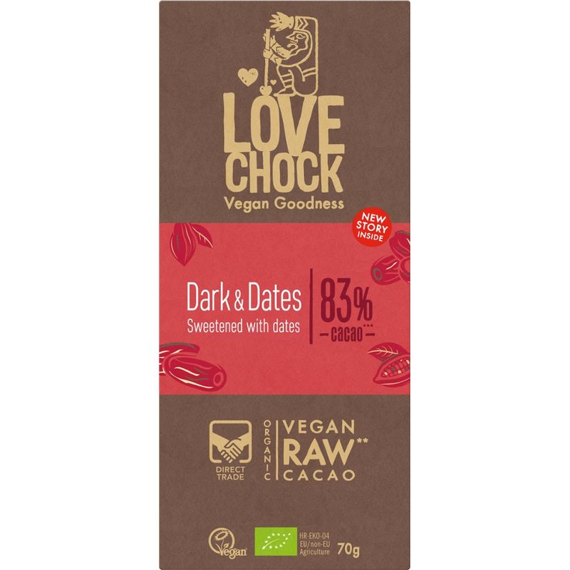 Lovechock B.V. Lovechock Dark & Dates sweetened with dates 83 % - Produktbild