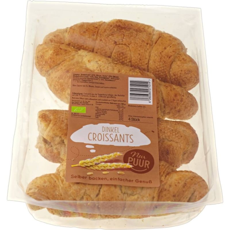 Nur Puur Dinkel Croissant, 4 Stück - Produktbild