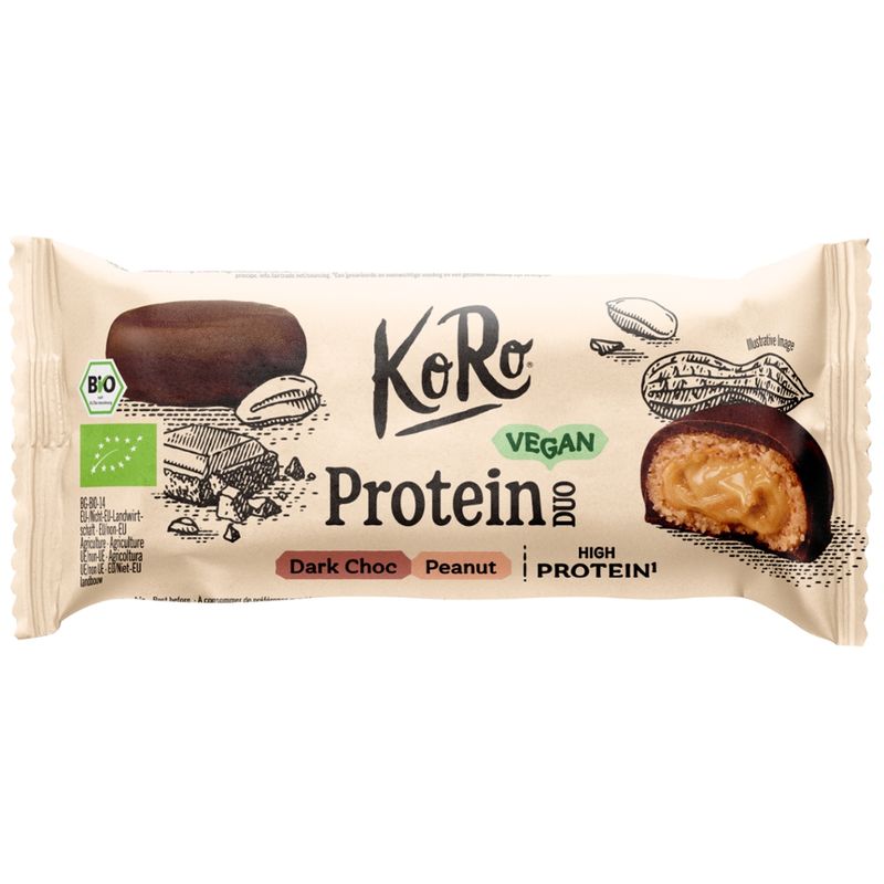 KoRo Handels GmbH Bio Protein Duo Dark Choc Peanut 2 x 20 g - Produktbild