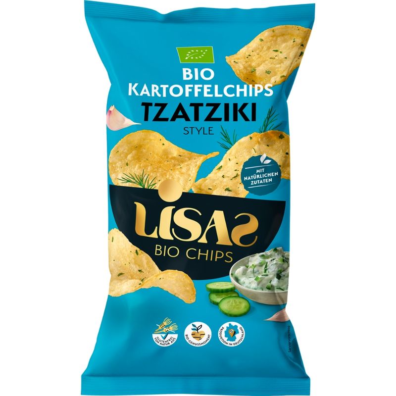 Lisas Bio Chips Lisas Bio Kartoffelchips Tzatziki Style 125g - Produktbild