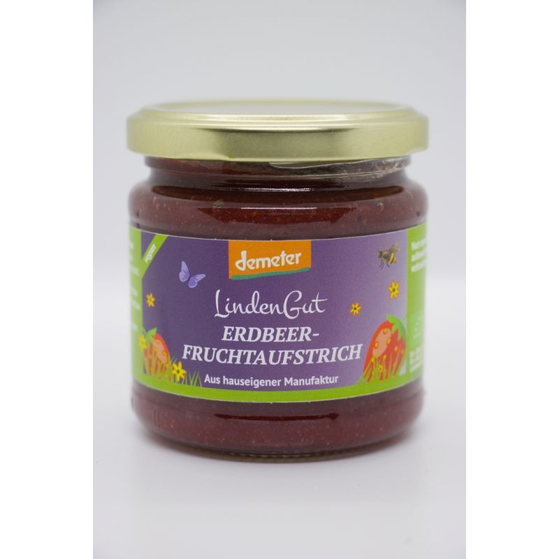 LindenGut Bio Fruchtaufstrich Erdbeer 200g Glas - Produktbild