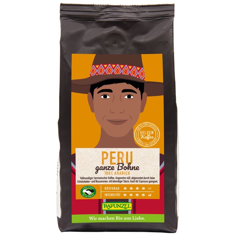 Rapunzel Heldenkaffee Peru, ganze Bohne HIH - Produktbild