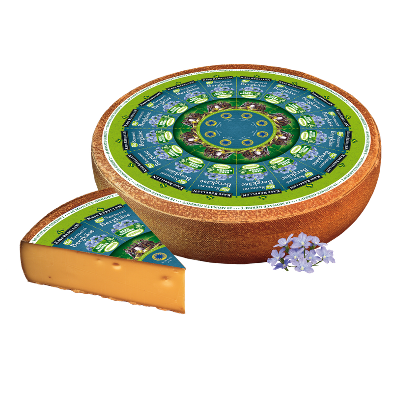 Käserebellen Bio Sennerei Bergkäse, ca. 18 Monate gereift, Hartkäse 50% Fett i. Tr. aus Bio-Bergbauern-Heumilch g.t.S., 1/8 Laib ca. 3,75 kg - Produktbild