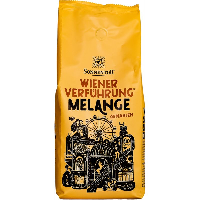 Sonnentor Melange Kaffee gemahlen Wiener Verführung®, Großpackung - Produktbild