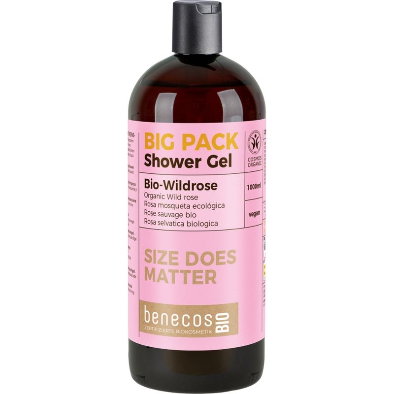 benecos benecosBIO Big Pack 1000 ml Duschgel BIO-Wildrose - ENTDECKE DIE WILDE ROSE IN DIR - Produktbild