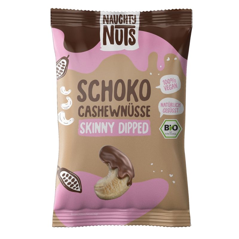 Naughty Nuts Bio Skinny dipped chocolate-covered cashews, 40 g ,Naughty Nuts - Produktbild