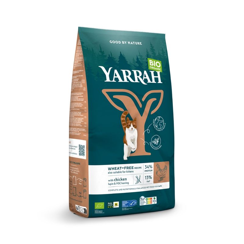 Yarrah Organic Petfood Yarrah Bio Katze Trockenfutter weizenfrei Huhn & Fisch (MSC) – auch für Kätzch - Produktbild