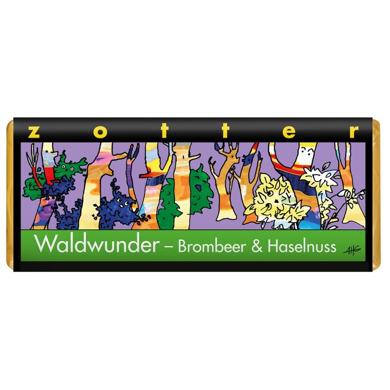 Zotter Schokolade Waldwunder - Brombeer & Haselnuss - Produktbild