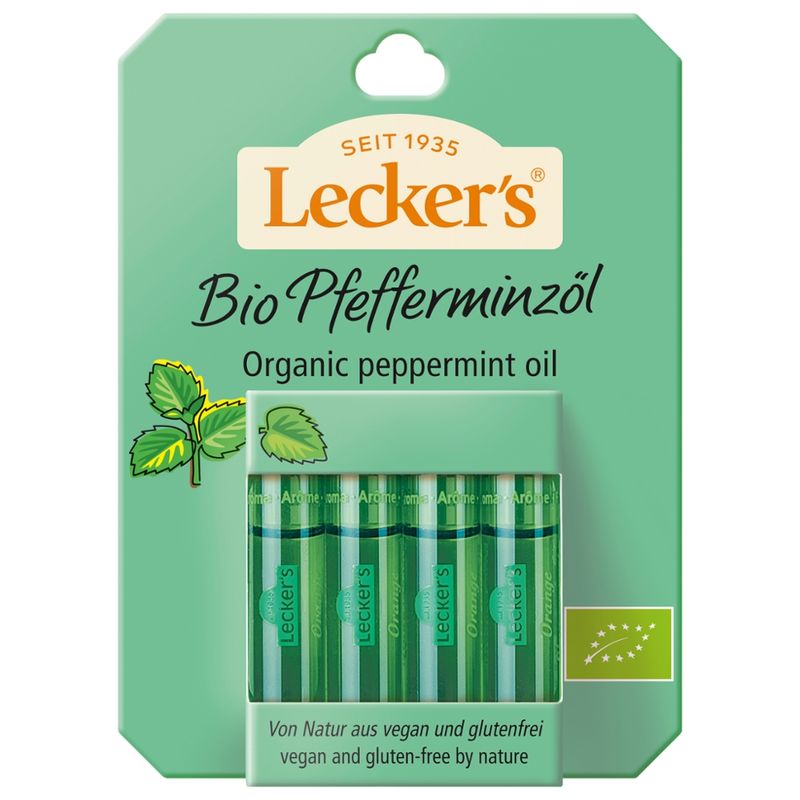 Lecker´s Bio Pfefferminzöl, 100% naturreines Aroma - Produktbild
