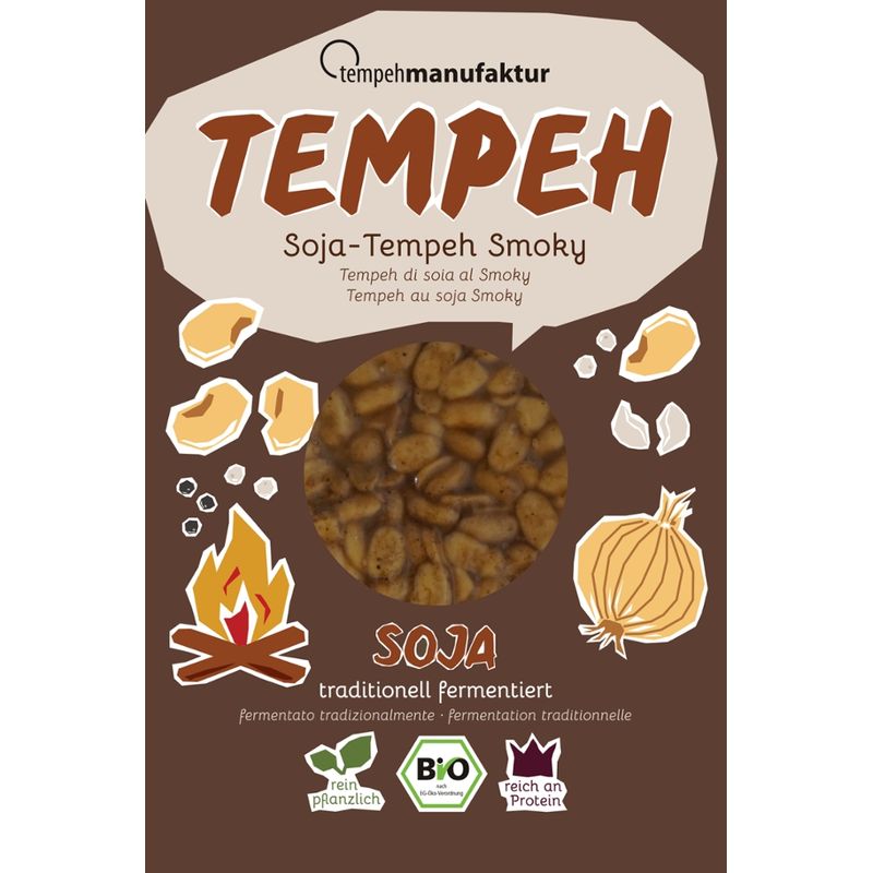 tempehmanufaktur  Tempeh Smoky - Tempeh aus Sojabohnen mit rauchig würziger Marinade - Produktbild