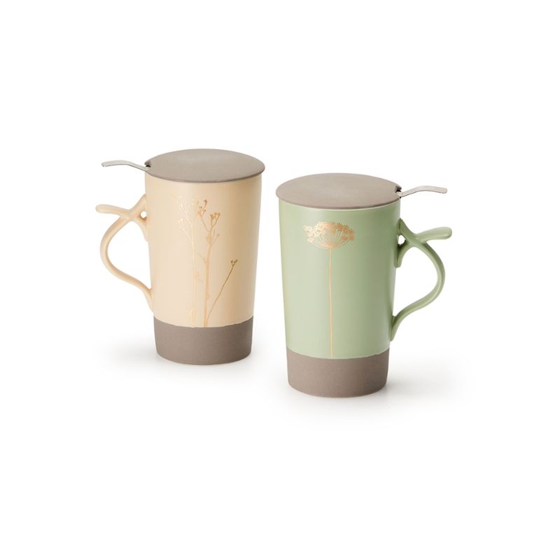 Cha Cult® teamug „Nava“ 2-fach sortiert, mit Edelstahlsieb, 0,4 l H 15 cm, Ø 8,8 cm - Produktbild