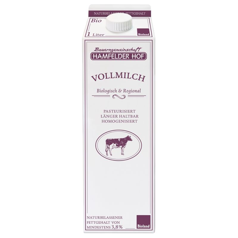Hamfelder Hof Vollmilch, mind. 3,8% Fett, länger haltbar - Produktbild