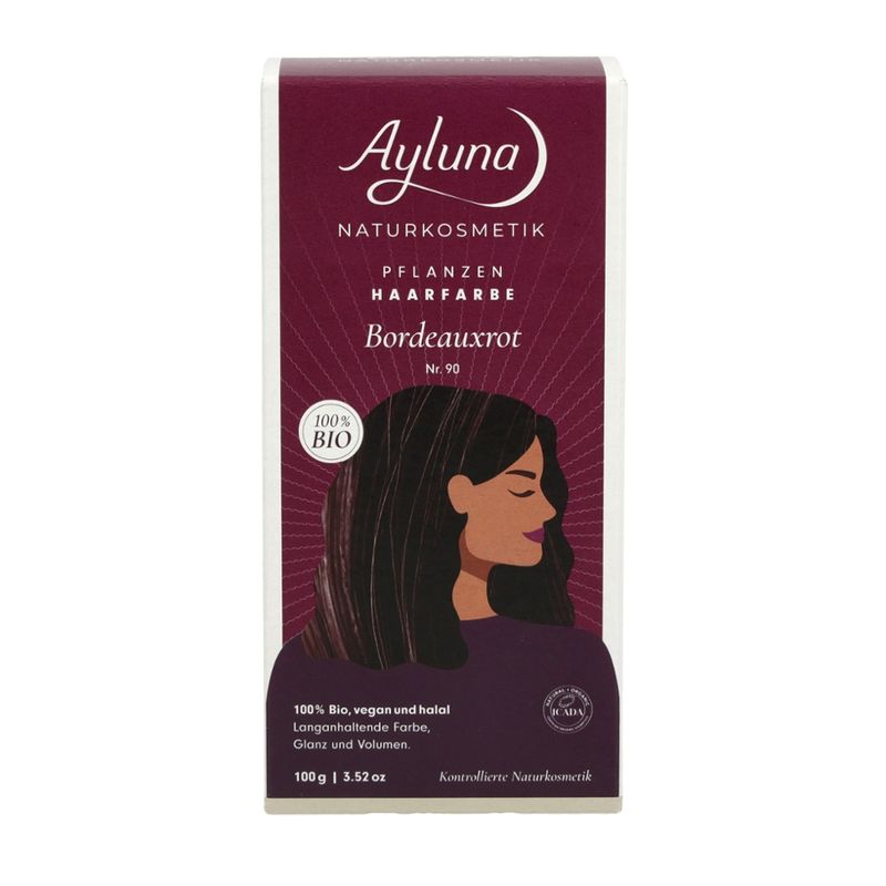 Ayluna Pflanzenhaarfarbe Nr. 90 Bordeauxrot - Produktbild