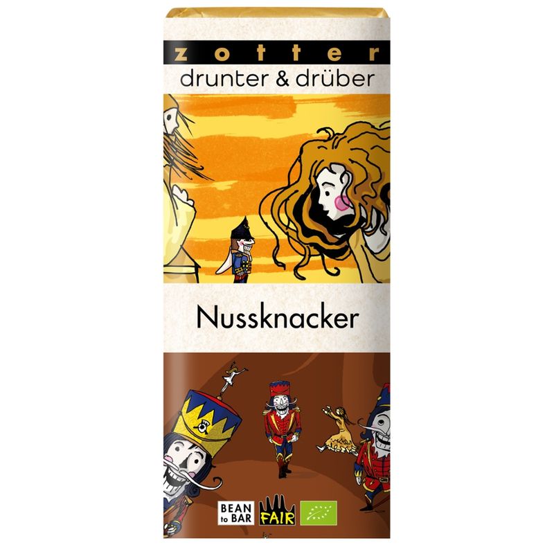 Zotter Schokolade drunter & drüber Nussknacker - Karamell + Erdnuss - Produktbild