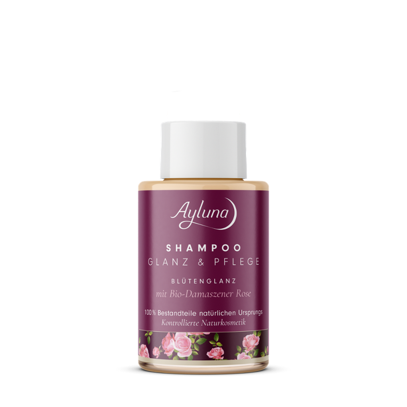 Ayluna Shampoo Glanz & Pflege Blütenglanz mit Bio-Damaszener Rose - Produktbild