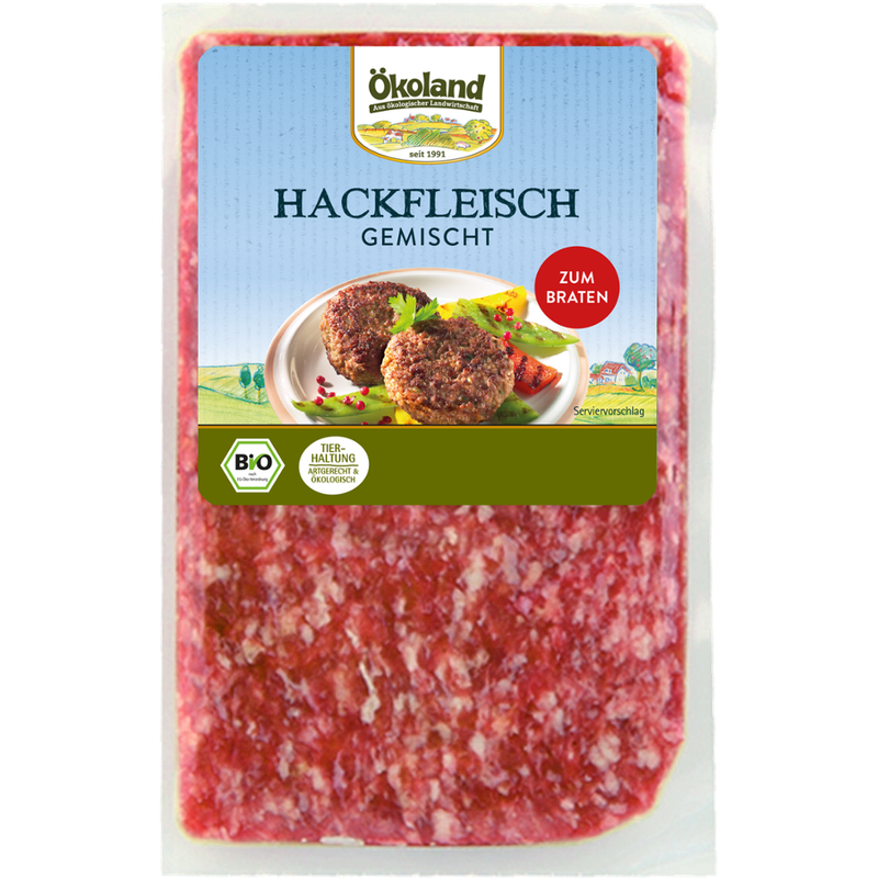 ÖKOLAND Hackfleisch gemischt, zum Braten - Produktbild