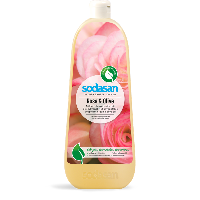 sodasan Liquid Soap Rose & Olive Refill - Produktbild