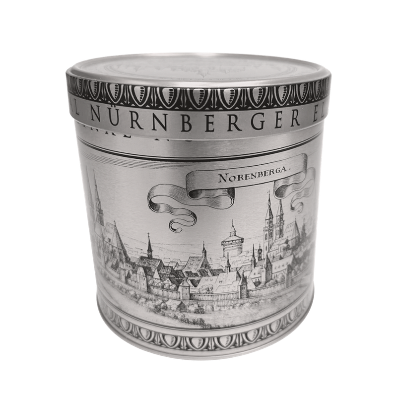 Nürnberger Bio Originale Original organic Nuremberg Elisen Lebkuchen assorted in silver metal gift box - Produktbild
