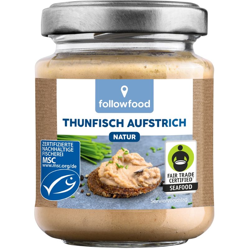 followfood Thunfisch Aufstrich Natur mit Thunfisch aus nachhaltigem Wildfang und Bio-Zutaten - Produktbild