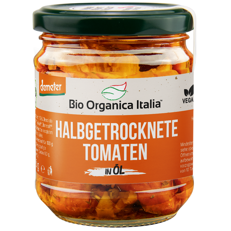 Bio Organica Italia Bio Organica Italia halbgetrocknete Tomaten mit native Olivenöl extra DEMETER 190 g - Produktbild