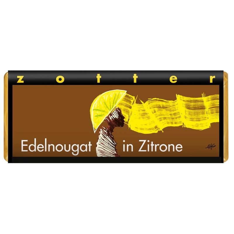 Zotter Schokolade Edelnougat in Zitrone - Produktbild