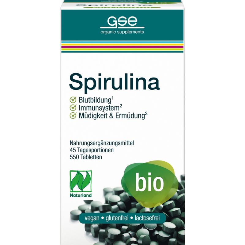 GSE  Spirulina (Bio), 550 Tabletten à 500 mg - Produktbild