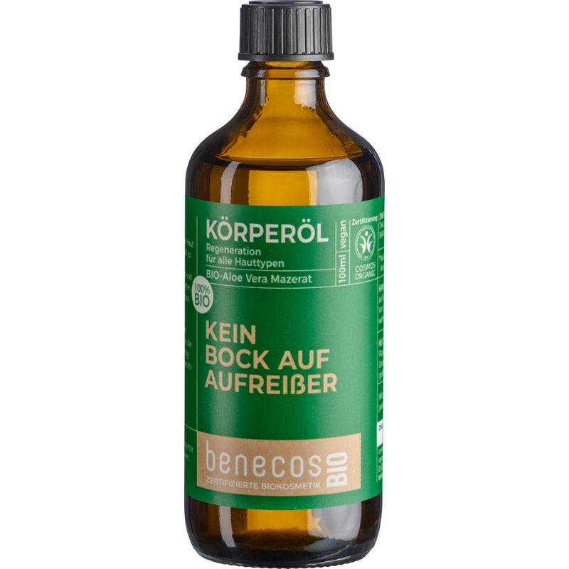 benecos benecosBIO Körperöl Bio-Aloe Vera Mazerat - KEIN BOCK AUF AUFREIßER - Produktbild