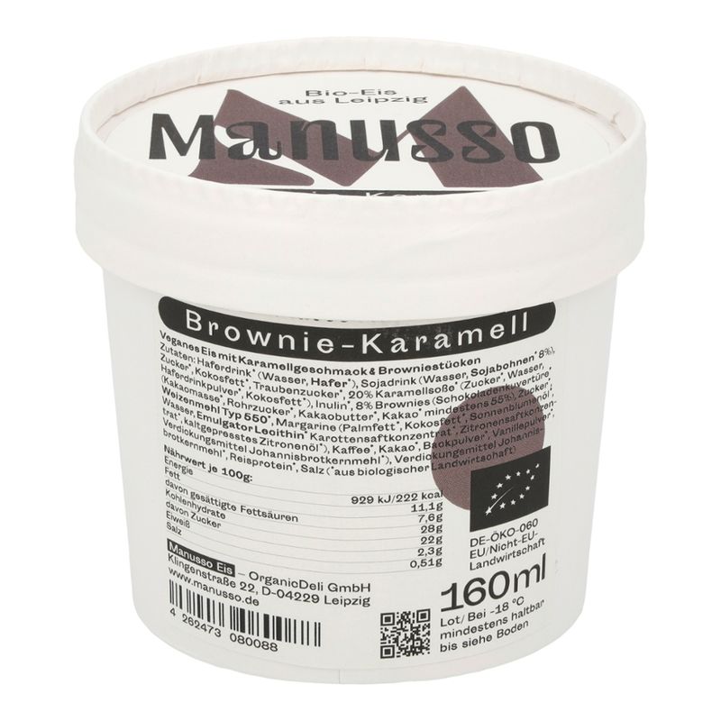 Manusso Manusso Bio-Eis Brownie-Karamell 160 ml - Produktbild