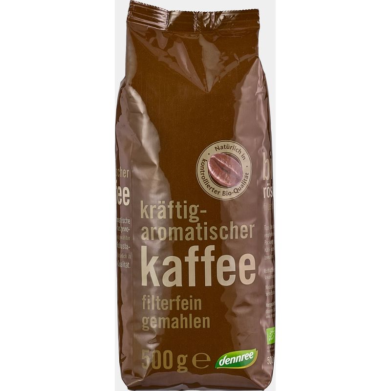 dennree Kräftig-aromatischer Kaffee, filterfein gemahlen - Produktbild