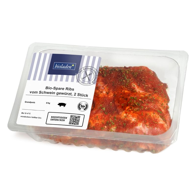 bioladen Spare Ribs vom Schwein, gewürzt, 2 Stück - Produktbild
