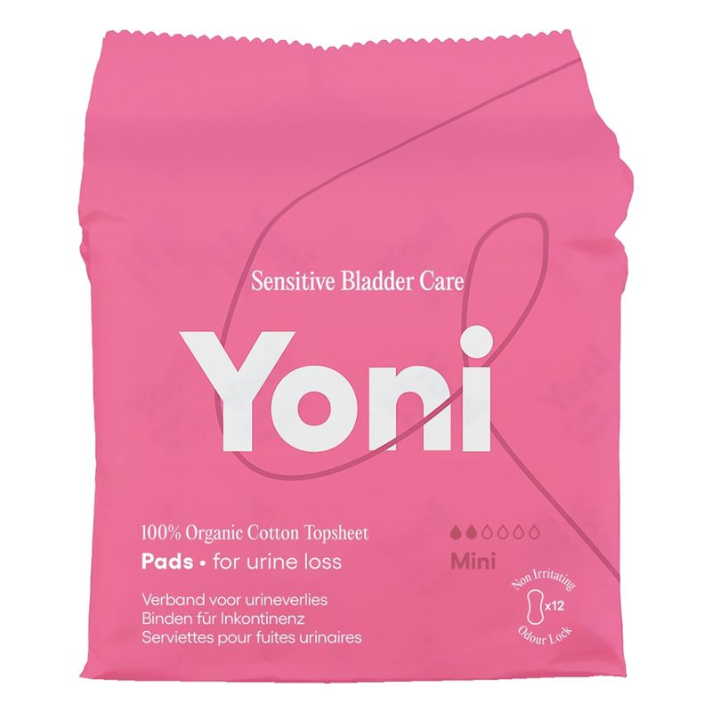 Yoni Binden für Inkontinenz mini ∙ Ohne Flügel - 12 Stk. ∙ 100% Bio-Baumwoll-Oberfläche - Produktbild
