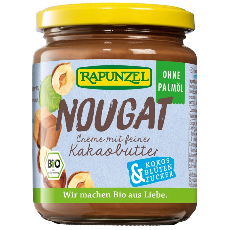 Rapunzel Nougat-Creme, ohne Palmöl, mit Kokosblütenzucker - Produktbild