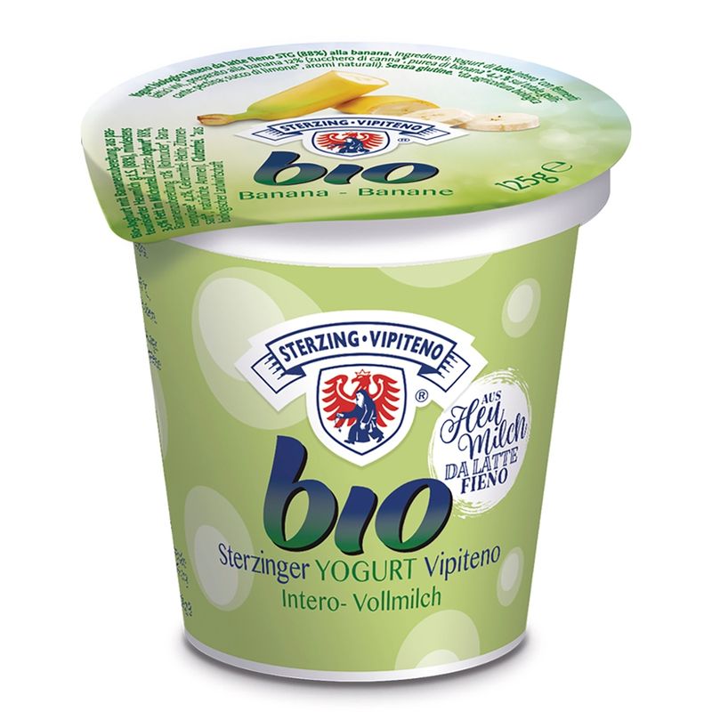 Joghurt Sterzing BIO BIO Vollmilchjoghurt aus Heumilch G.T.S: - 125g - Banane - Produktbild