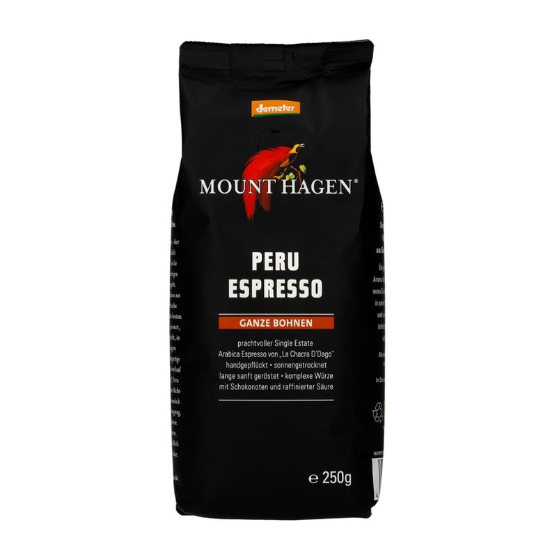 Mount Hagen Demeter Espresso Peru, ganze Bohne - Produktbild