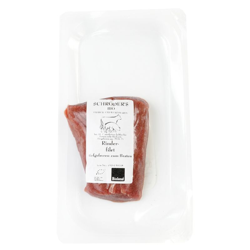 Schröder's Bio Fleisch- und Wurstwaren Rinderfilet 1 Stück ca. 180 g TK - Produktbild