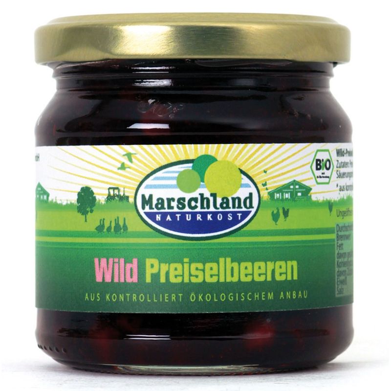 Marschland  Bio-Wildpreiselbeeren 212 ml Gl. MARSCHLAND - Produktbild