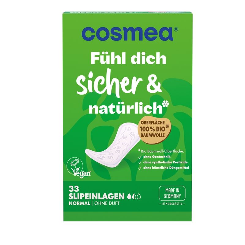 COSMEA®  cosmea® Slipeinlagen Bio Baumwoll-Oberfläche Normal, ohne Duft, 33 Stück - Produktbild
