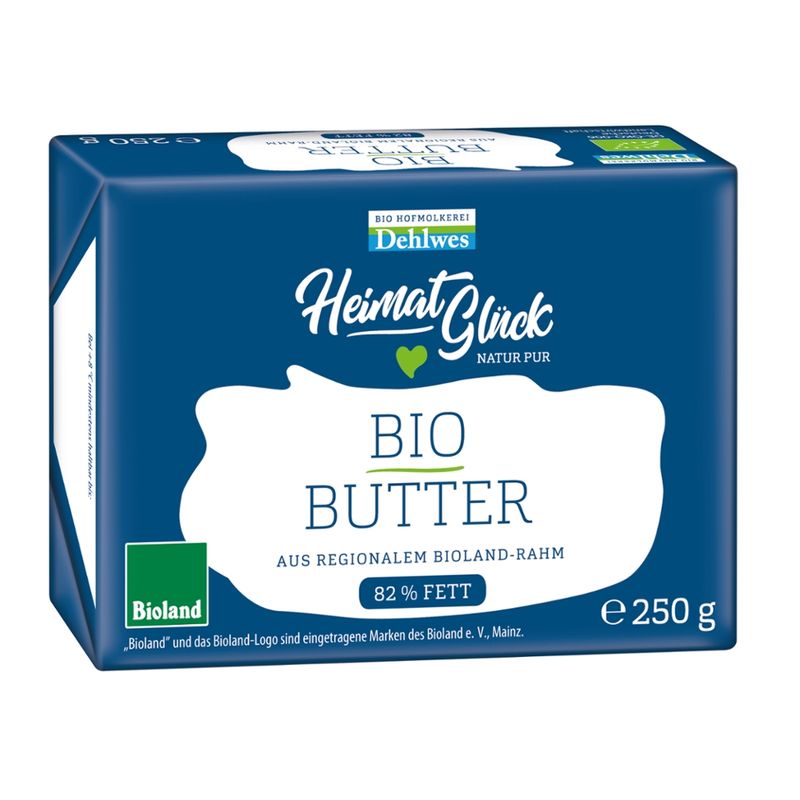 HeimatGlück BIO-Butter mildgesäuert 82% Fett 250g - Produktbild