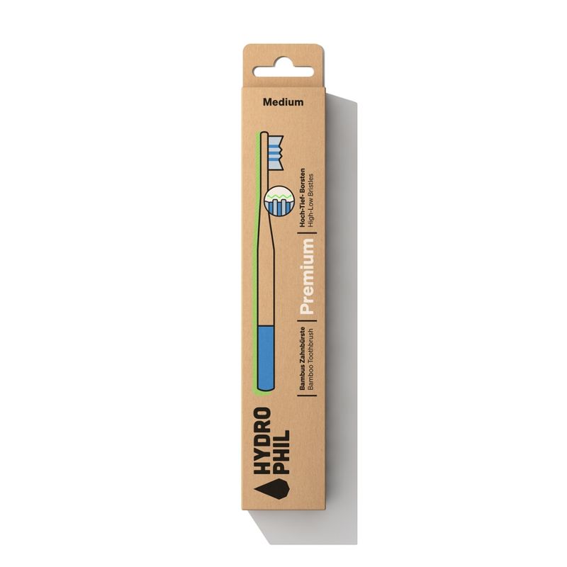 HYDROPHIL Hydrophil - Zahnbürste Premium medium / natur & atlantic ocean - Produktbild