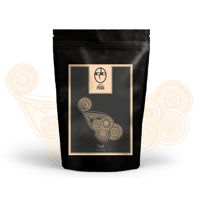 KAFFEE PURA Tepi Bio-Kaffee, BIO & fair gehandelt, ganze Bohne, 100% Arabica, Äthiopien - Produktbild