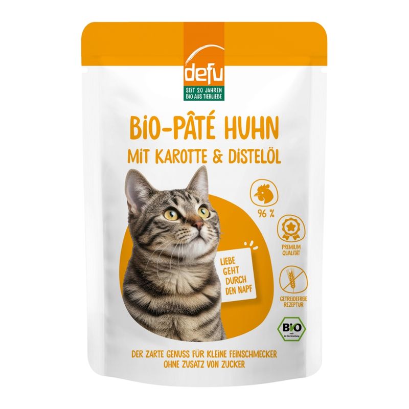 defu - Das Tierfutter vom Bio-Bauern Katze Bio-Pâté Huhn mit Karotte & Distelöl - Produktbild