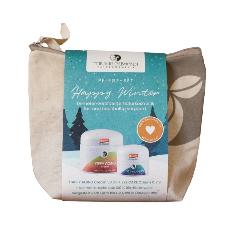 Martina Gebhardt Geschenkset Happy Winter Happy Aging Cream 50 ml/Eye Care Cream/Kosmetiktasche - Produktbild