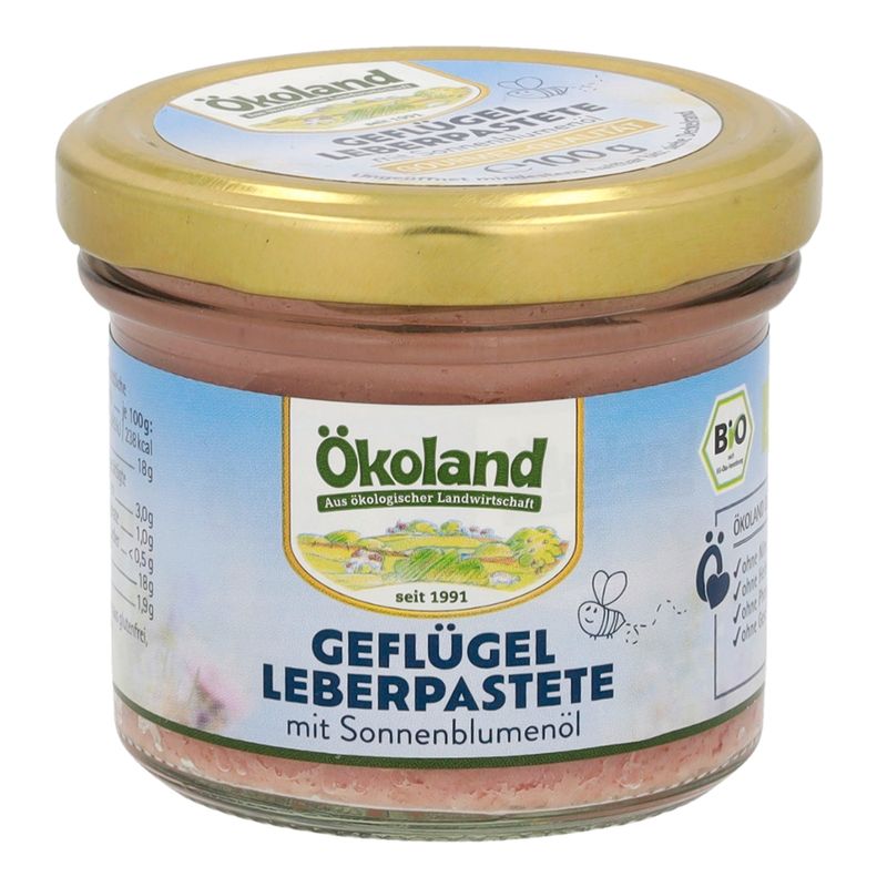 ÖKOLAND Geflügel-Leberpastete mit Sonnenblumenöl in Gourmet-Qualität - Produktbild