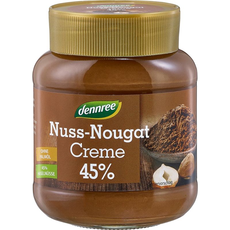 dennree Nuss-Nougat-Creme mit 45% Haselnüssen - Produktbild