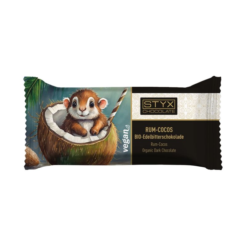 Styx Naturcosmetic BIO-Edelbitterschokolade (VEGAN) gefüllt mit 70 % Rum-Cocos-Ganache 70g - Produktbild