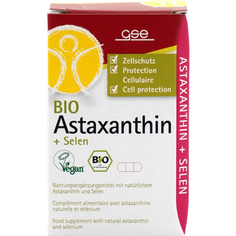 GSE  Astaxanthin + Selen (Bio), 45 Kapseln à 375 mg - Produktbild