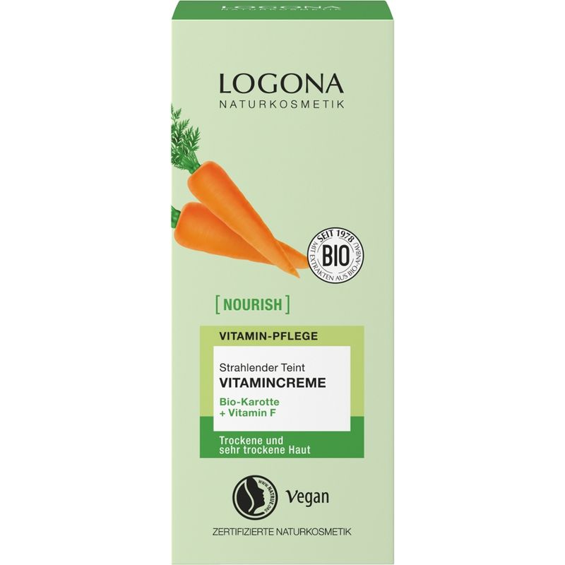 Logona NOURISH strahlender Teint Vitamincreme mit Bio-Karotte + Vitamin F - Produktbild