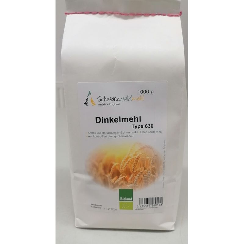 Schwarzwaldmehl Schwarzwaldmehl Bioland Dinkelmehl 630 1kg - Produktbild