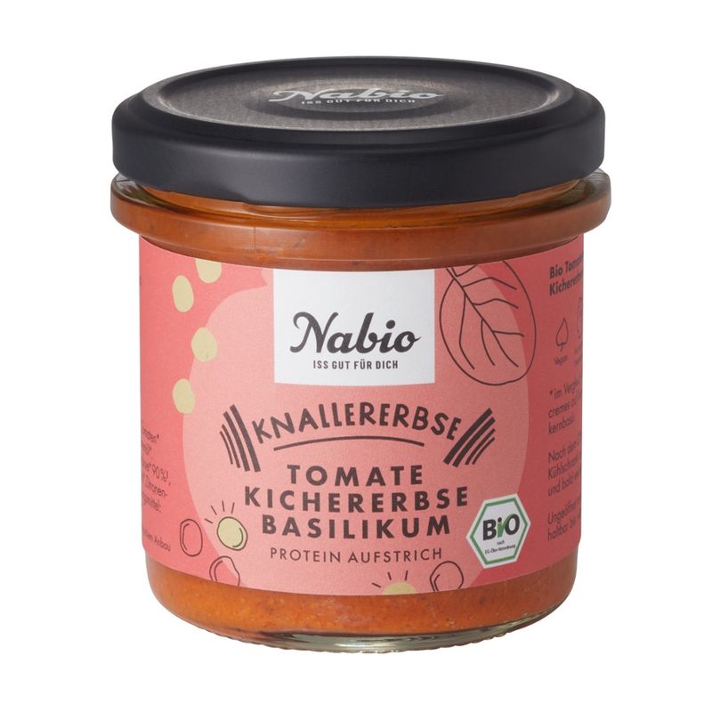 Nabio Nabio Protein-Aufstrich Knallererbse Tomate Kichererbse Basilikum - Produktbild